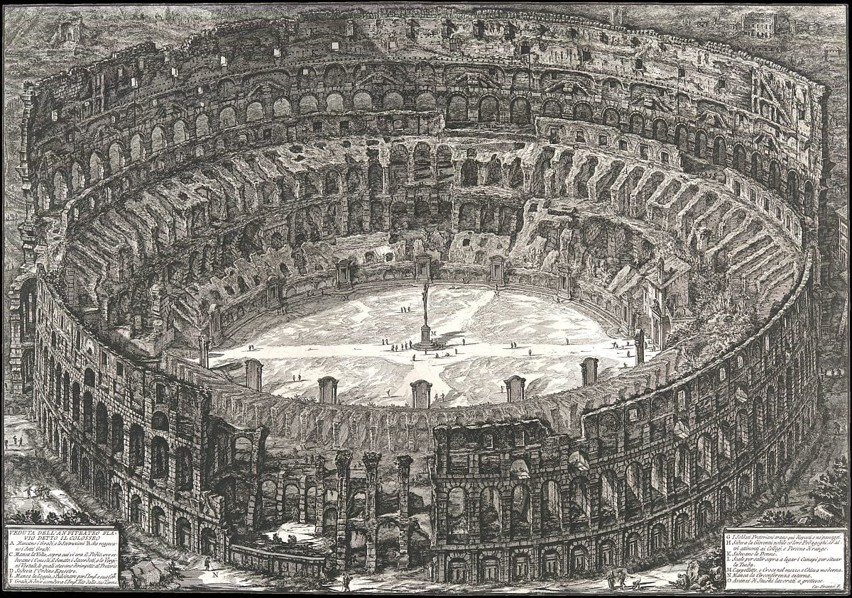 Veduta dell'Anfiteatro Flavio detto il Colosseo, (View of the Colosseum) by Giovanni Battista Piranesi 