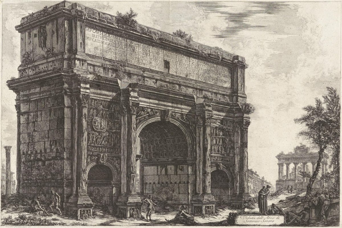 Veduta dell'Arco di Settimio Severo (View of the arch of Septimius Severus) by Giovanni Battista Piranesi 