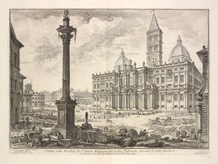 Veduta della Basilica di S. Maria Maggiore con le due Fabbriche laterali di detta Basilica (View of S. Maria Maggiore) by Giovanni Battista Piranesi 