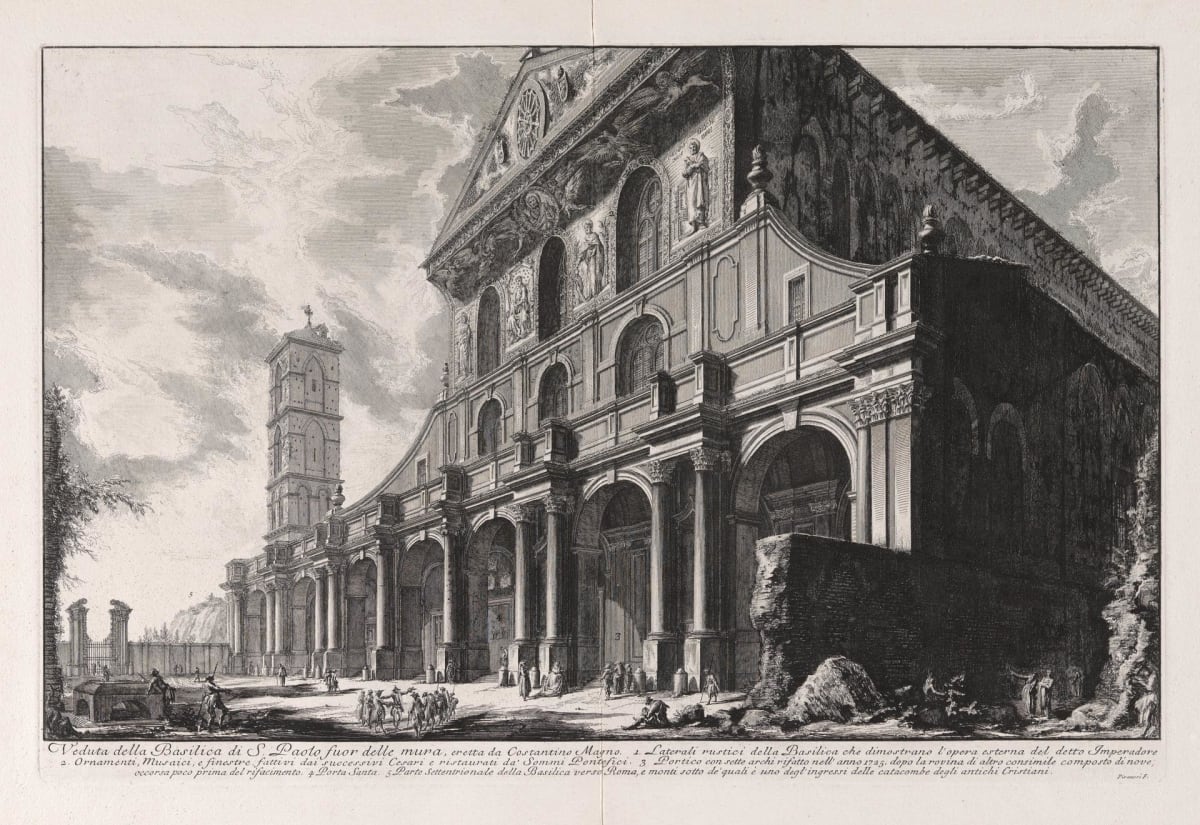 Veduta della Basilica di S. Paolo fuor delle mura (View of the basilica of S. Paolo fuori le Mura) by Giovanni Battista Piranesi 