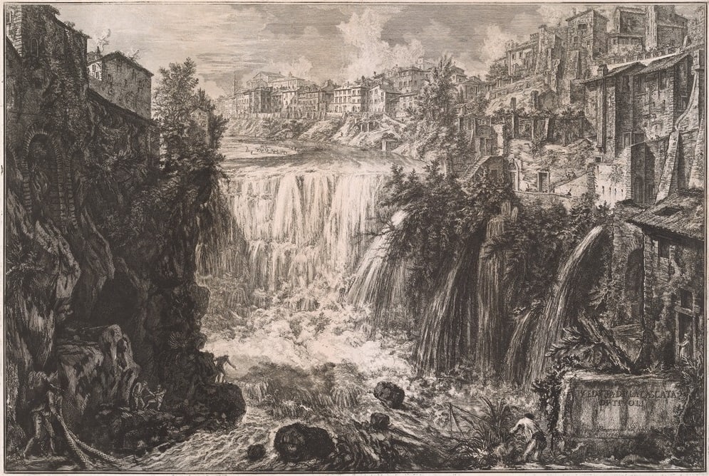 Veduta della Cascata di Tivoli (View of the Grand Cascade at Tivoli) by Giovanni Battista Piranesi 