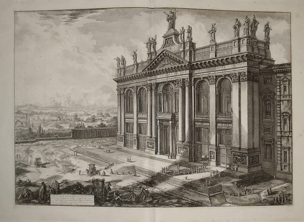 Veduta della Facciata della Basilica di S. Giovanni Laterano..., (View of the façade of St. John Lateran) by Giovanni Battista Piranesi 