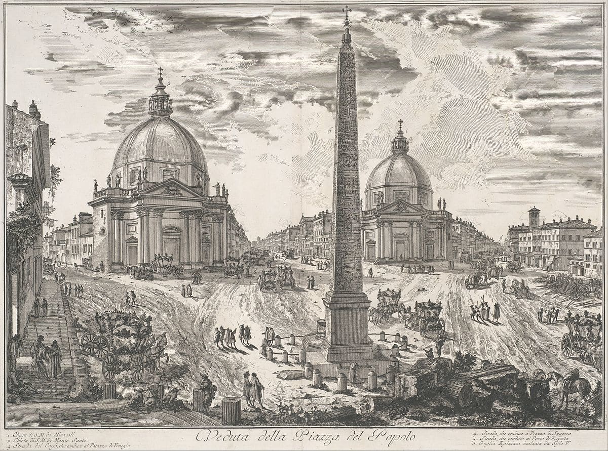 Veduta della piazza del Popolo (View of the Piazza del Popolo) by Giovanni Battista Piranesi 