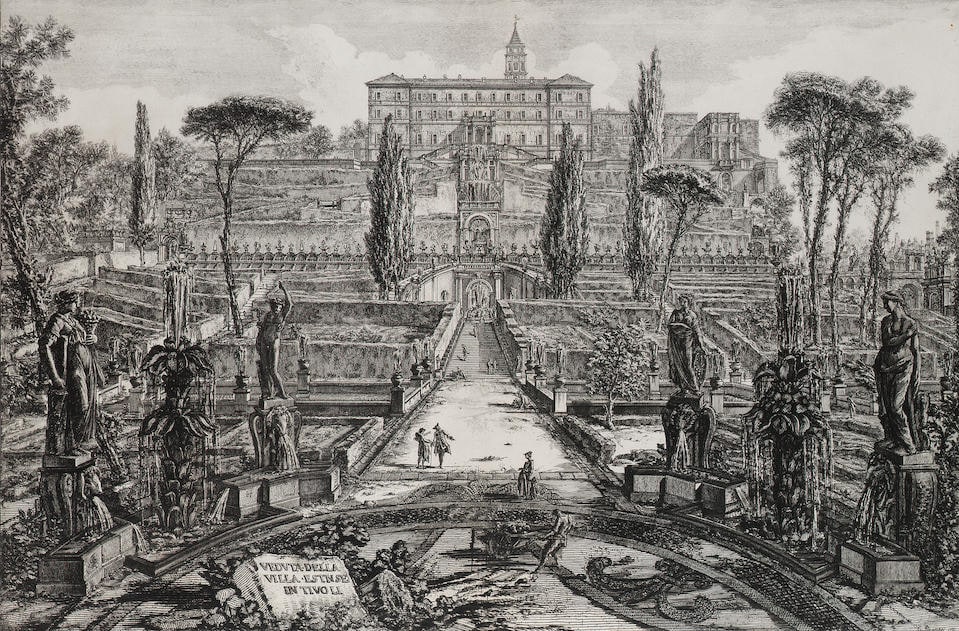 Veduta della Villa Estense in Tivoli (View of the Villa d'Este in Tivoli) by Giovanni Battista Piranesi 