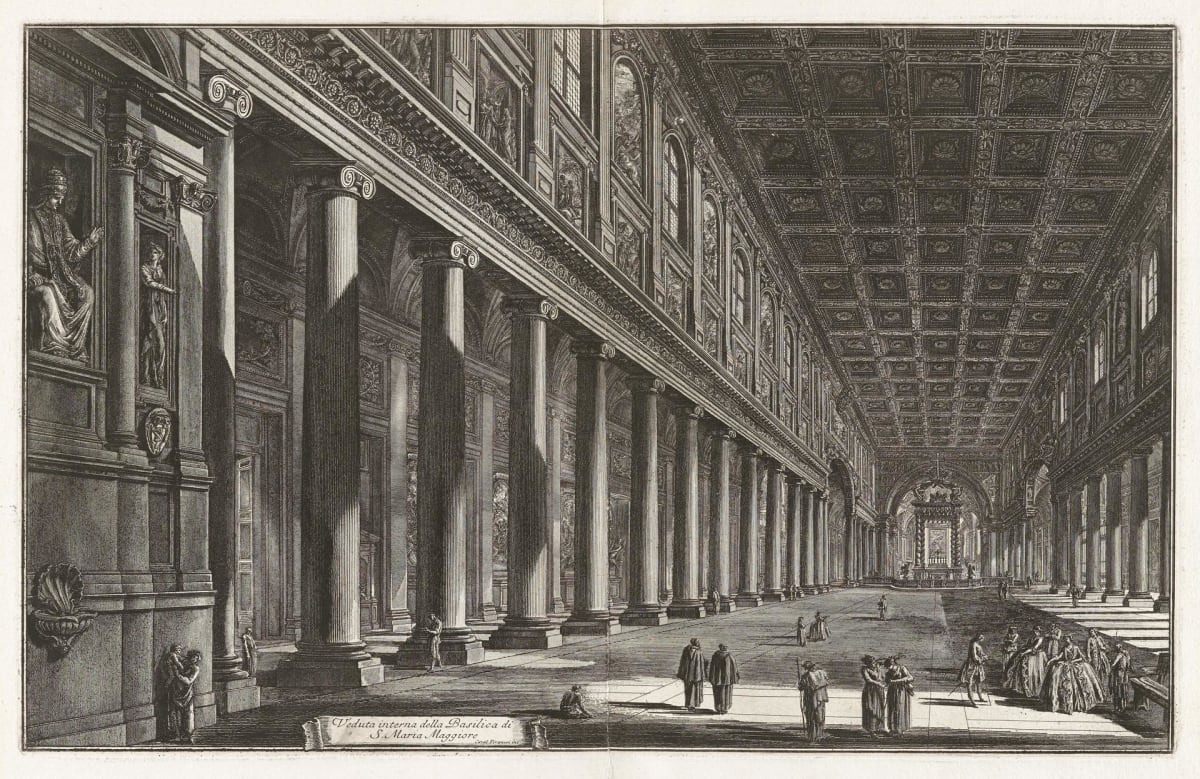 Veduta interna della Basilica di S. Maria Maggiore (Interior view of the basilica of S. Maria Maggiore) by Giovanni Battista Piranesi 