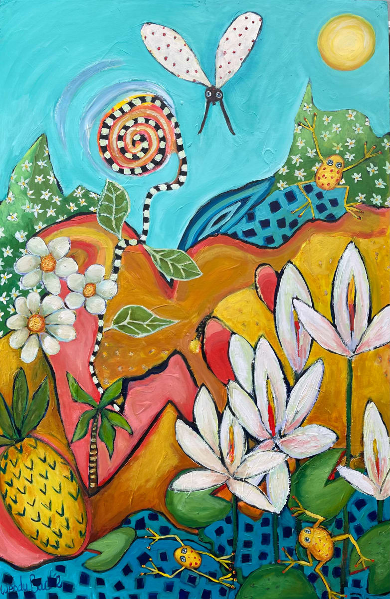 Tropical pond 2 by Wendy Bache 