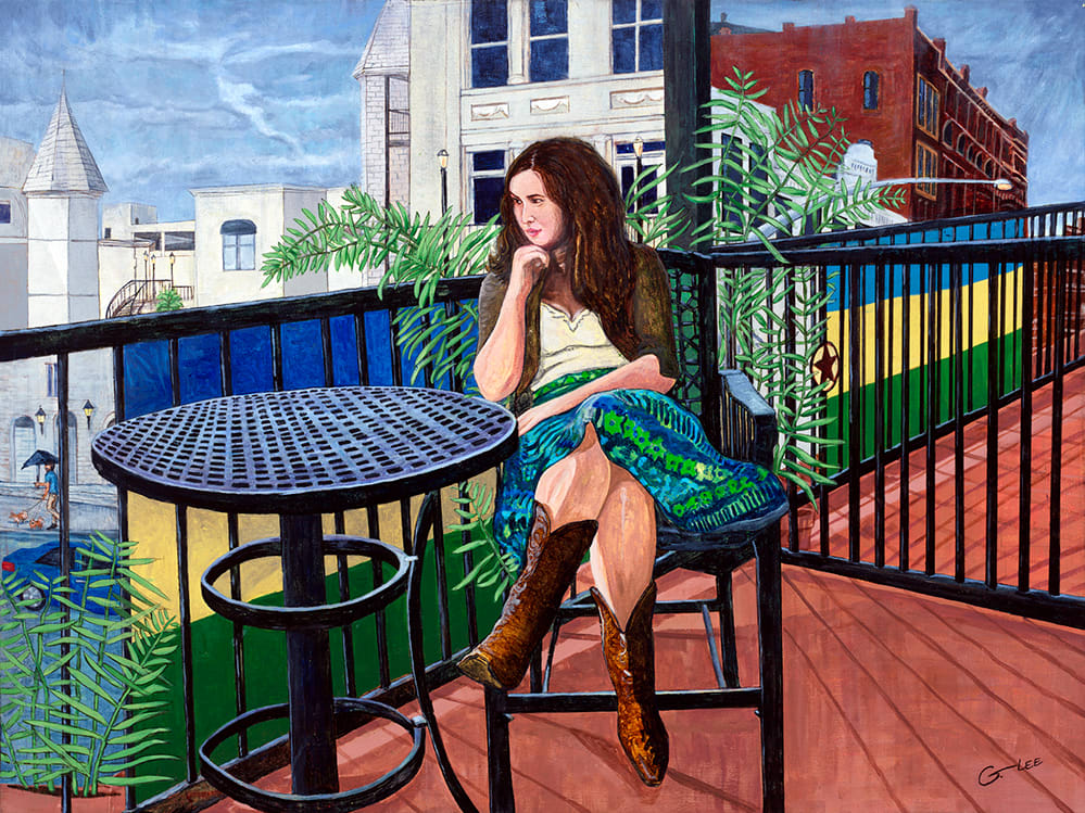 Erica's Balcony (Slow Day on Post Office) by George Douglas Lee  Image: Prints Available