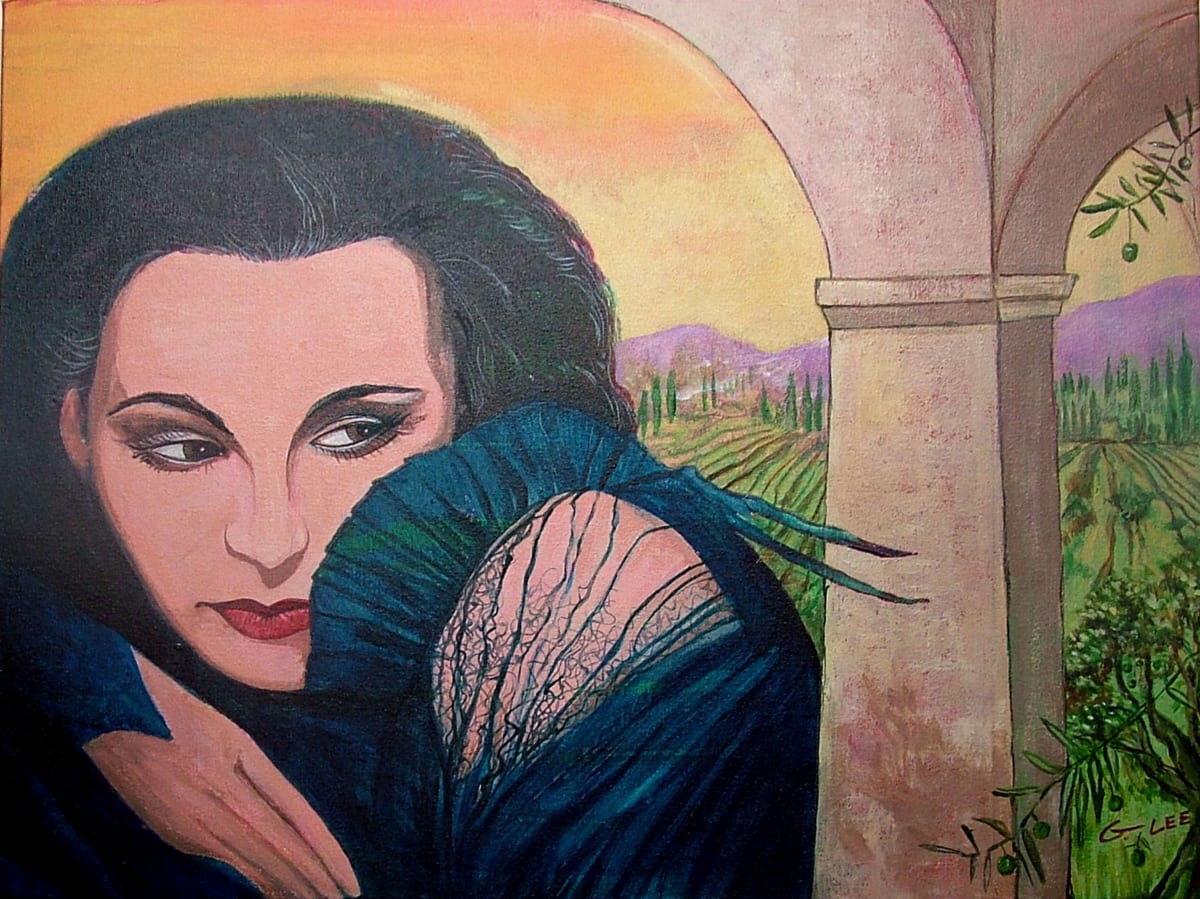 Hedy Lamar in Tuscany by George Douglas Lee  Image: Prints Available