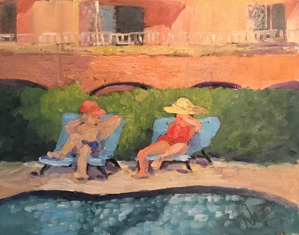 Relaxing By The Pool by Nancy Sterling Tyler, Image 1.