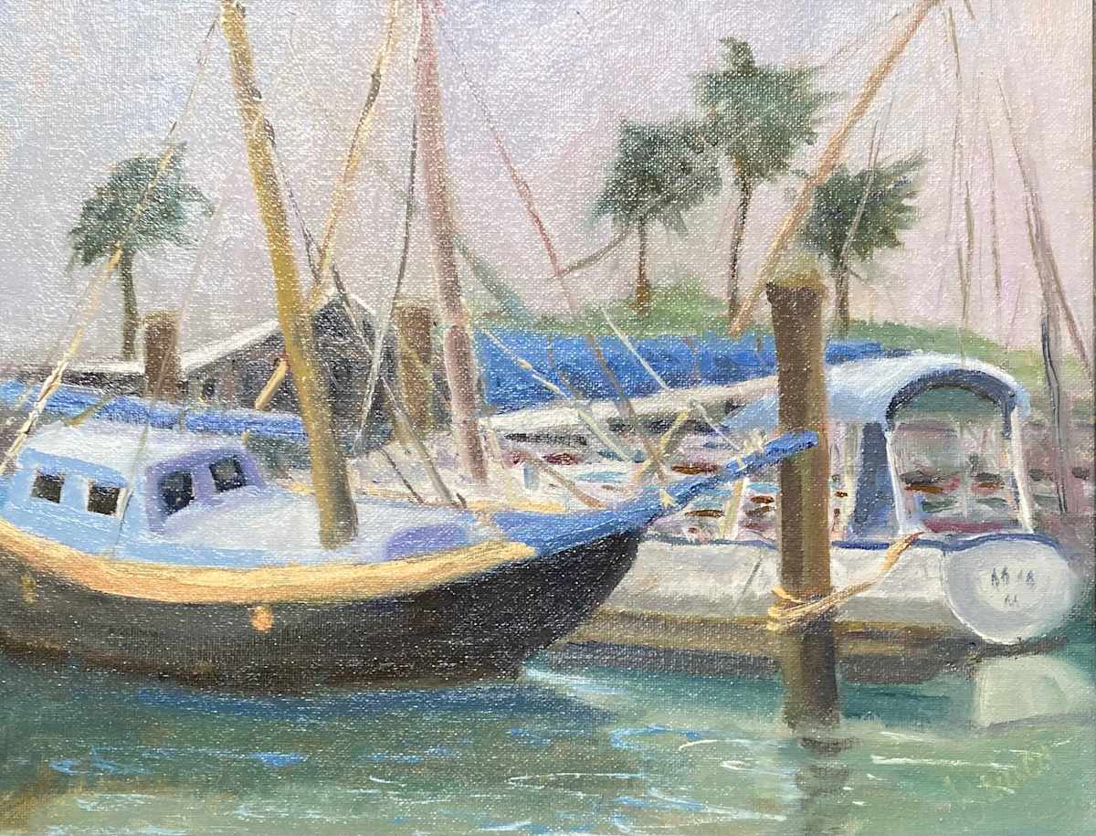 Resting Blue Sails by Nancy Sterling Tyler, Image 1.