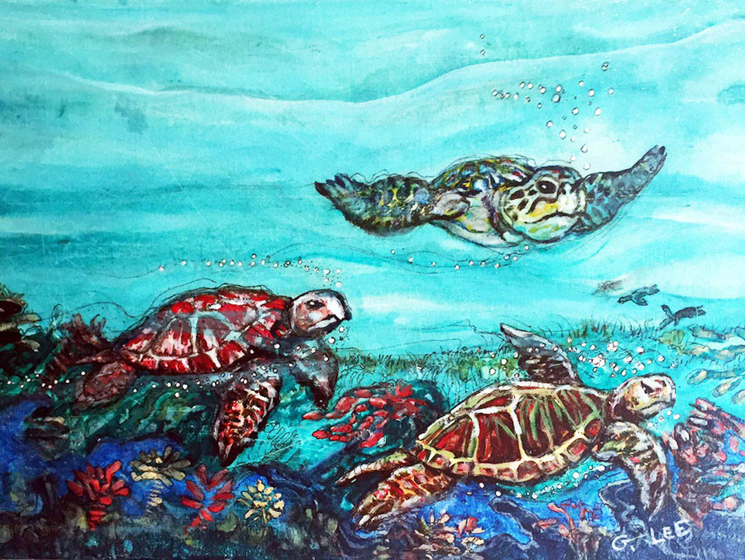 Sea Turtle Ballet by George Douglas Lee  Image: Prints Available