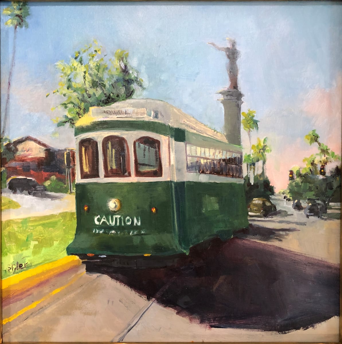 Trolley headed to the Seawall by Susan Carol Tyler 
