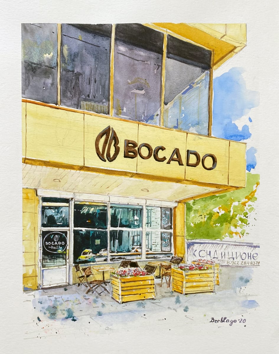 "The BOCADO Coffeeshop" by Irina Bakumenko BEEBLAGOART 