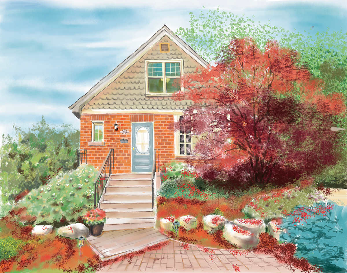 House Portrait #563 (Digital) by Irina Bakumenko BEEBLAGOART 