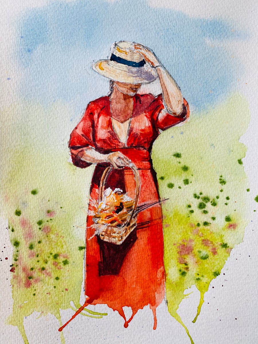 Red Dress by Irina Bakumenko BEEBLAGOART 