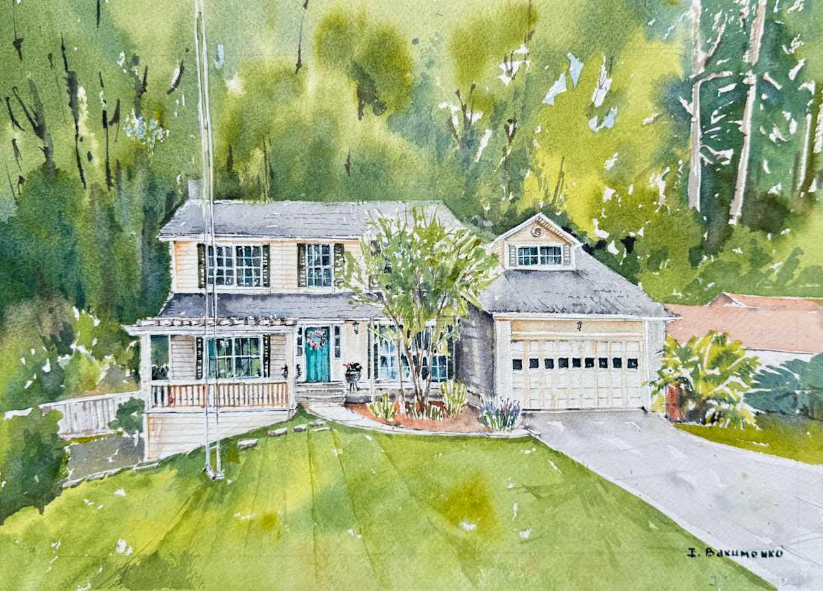 House Portrait #522 by Irina Bakumenko BEEBLAGOART 