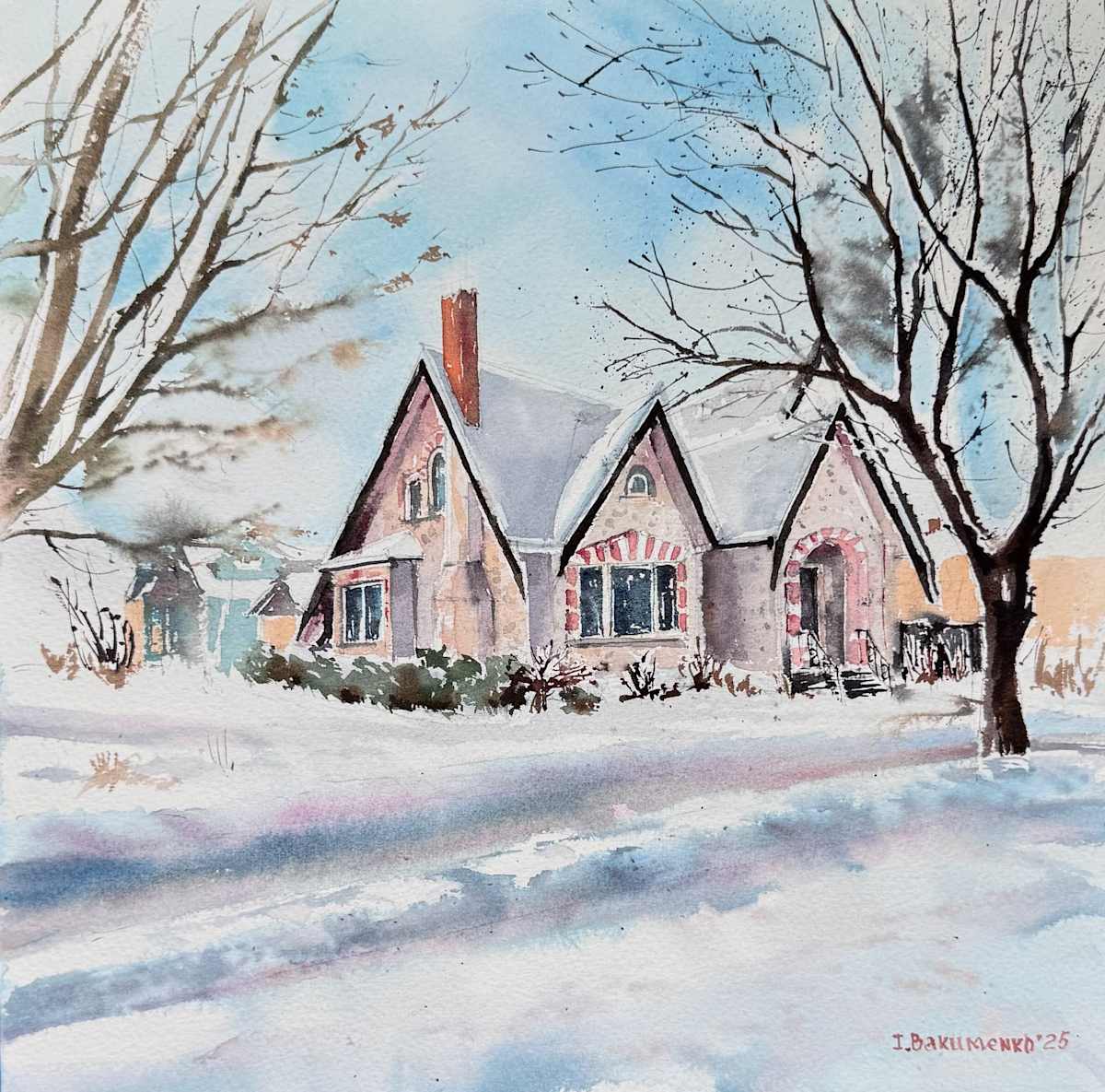 Winter at Heritage Street #565 by Irina Bakumenko BEEBLAGOART 