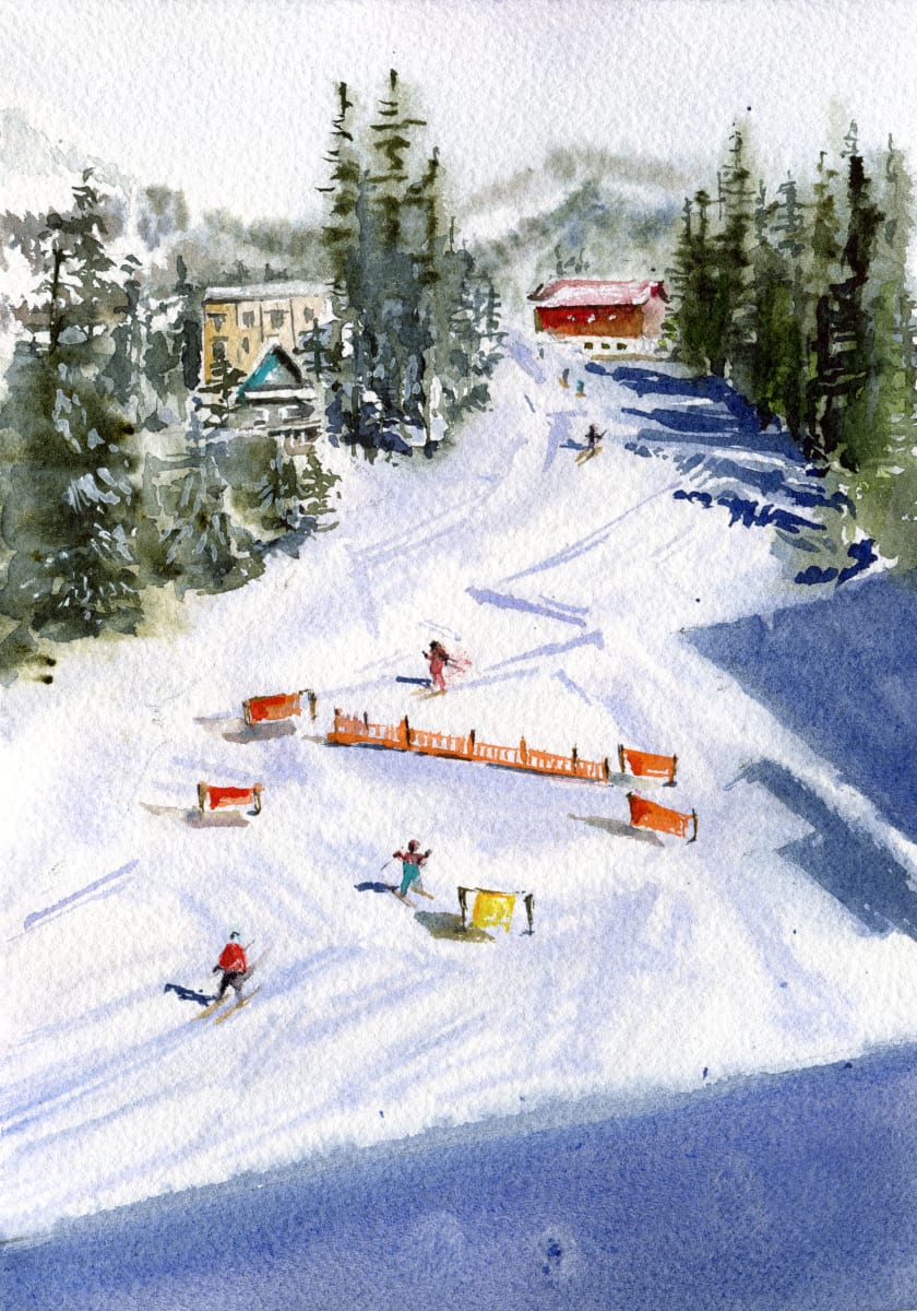 Watching skiing at Big White (#281) by Irina Bakumenko BEEBLAGOART  Image: Watching skiing at Big White