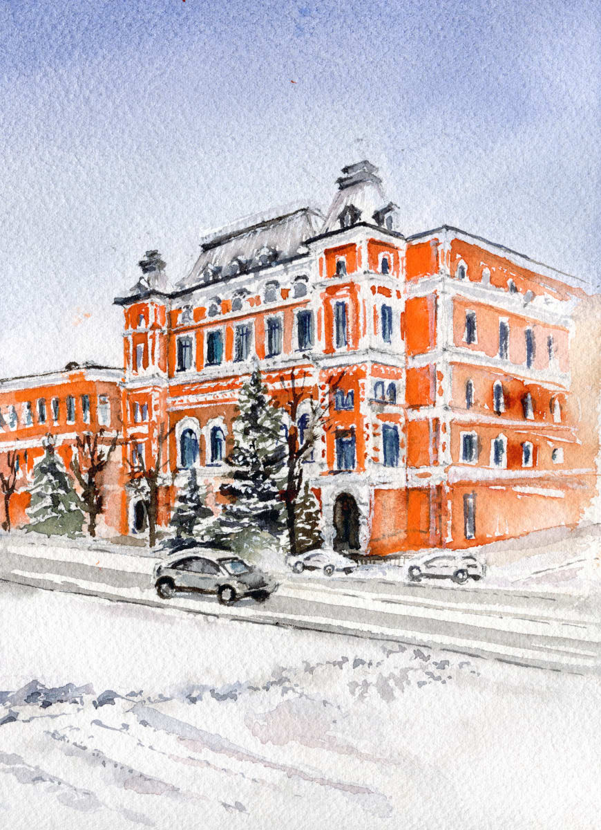 Winter at the University in Blagovechensk (#278) by Irina Bakumenko BEEBLAGOART 