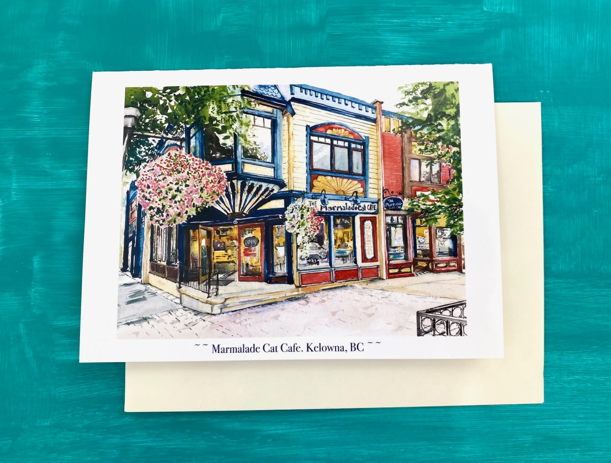 Greeting Card "Marmalade Cat Cafe, Kelowna BC" 