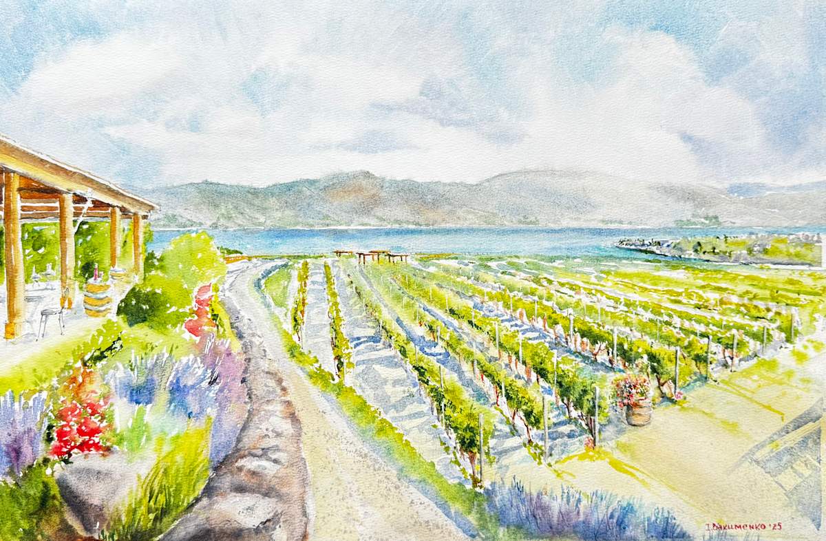 Sip of Sun at Quail’s Gate Winery, BC #595 by Irina Bakumenko BEEBLAGOART 