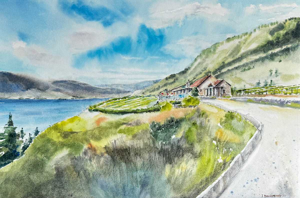 The Lake. The Hills. The Wine (Fitzpatrick winery) #597 by Irina Bakumenko BEEBLAGOART 