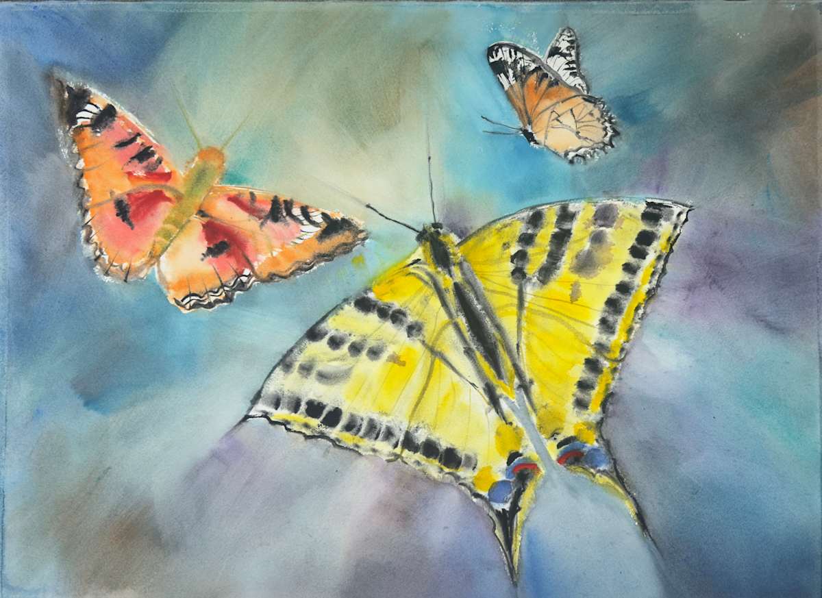 Pollinators of the City: Watercolor Journey. # 2 “Wings of Emptiness” (#539) by Irina Bakumenko BEEBLAGOART 