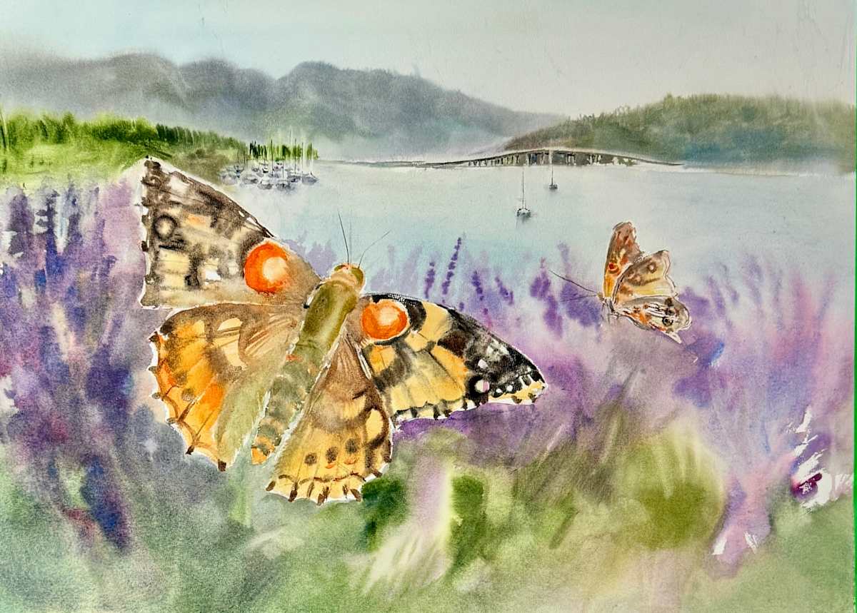 “Soul on Lavender” # 4 (#546) Pollinators of the  City Series by Irina Bakumenko BEEBLAGOART 