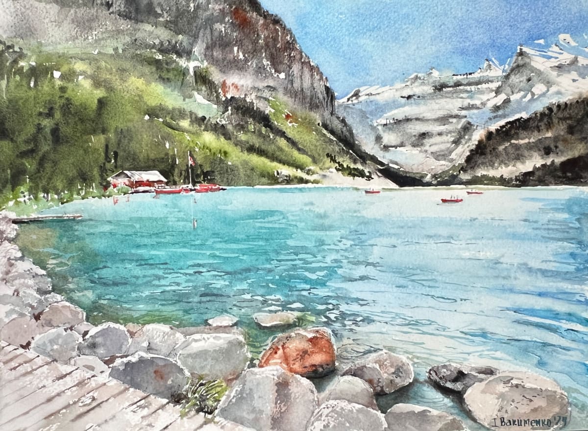 Lake Louise in June, # 518 by Irina Bakumenko BEEBLAGOART 
