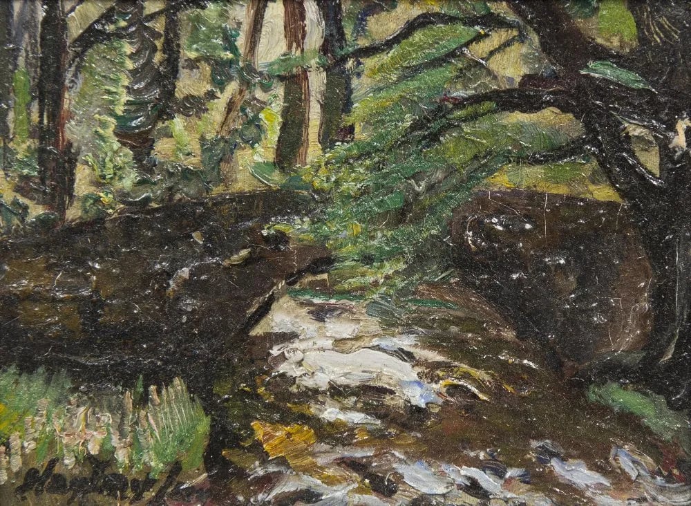 Bridge in the Woods by Richard Hayley Lever 