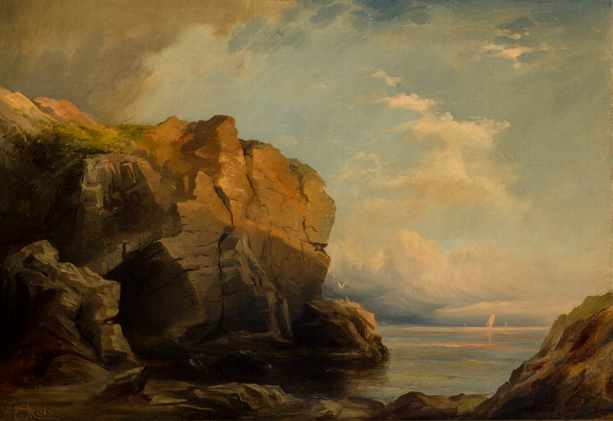 “Swallow’s Cave, Nahant, Mass” by Edward Moran 