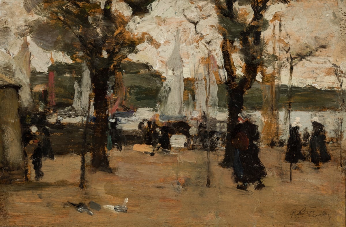 Bustling Harbor by Richard Blossom Farley 