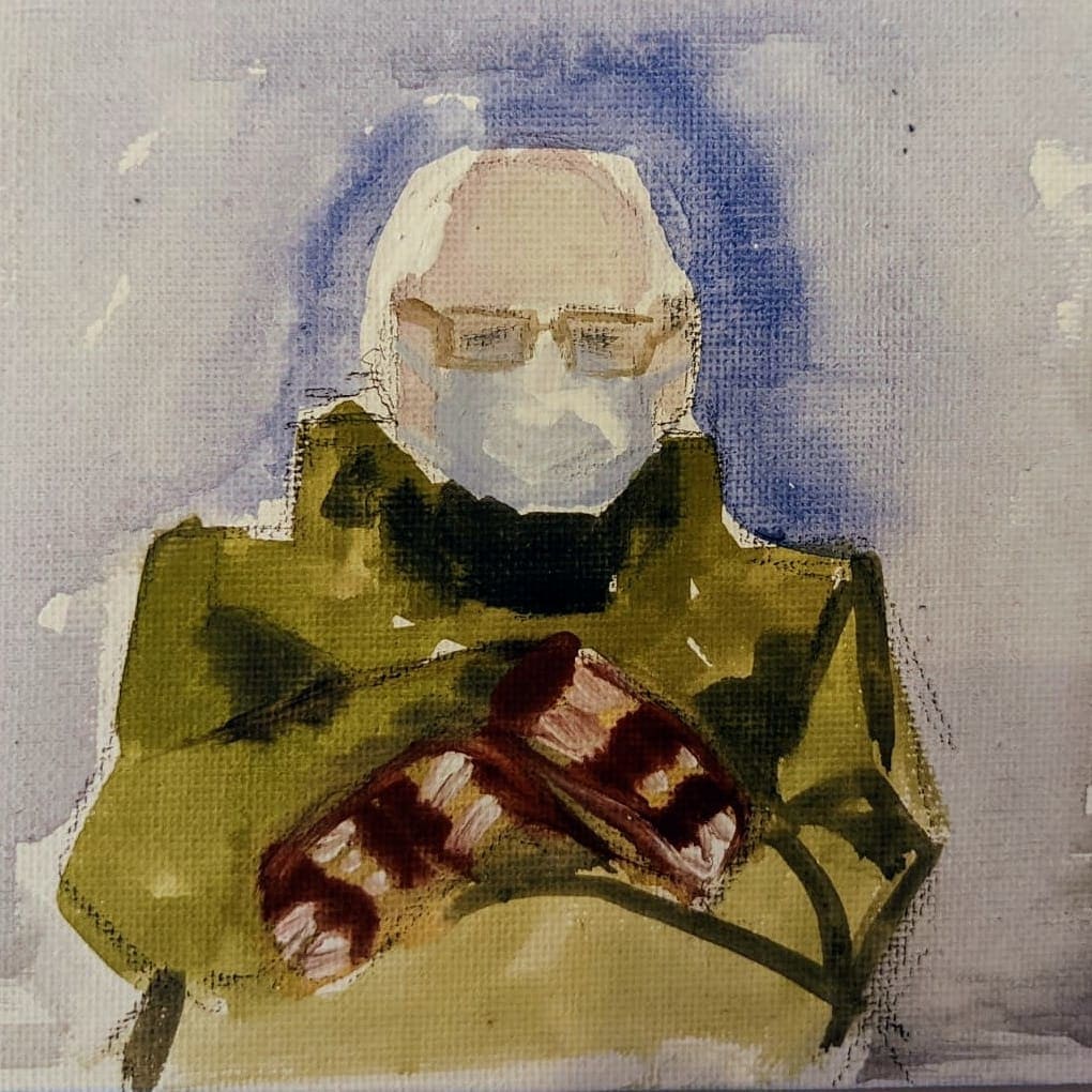 Bernie in Mittens, Image 1.