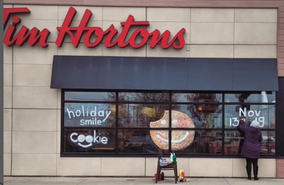 Tim Hortons Smile Cookie Murals by Maria Kelebeev, Image 1.