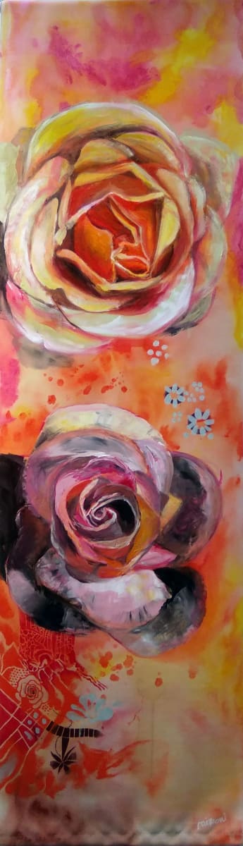 Orange Scroll (Roses) by MIRROR Art Duo, Image 1.