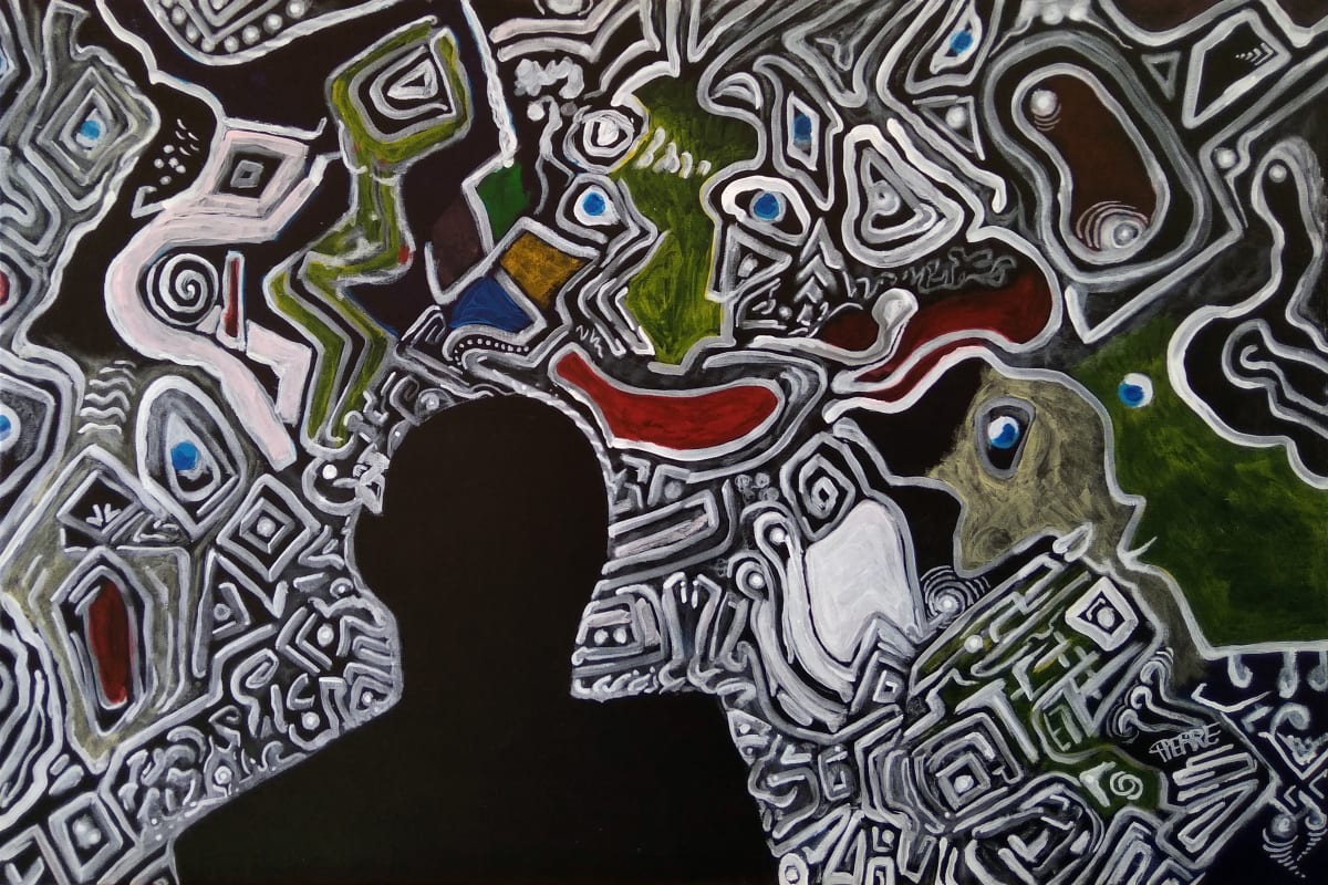 Inner Demons' Selfie (B.G.) by MIRROR Art Duo 
