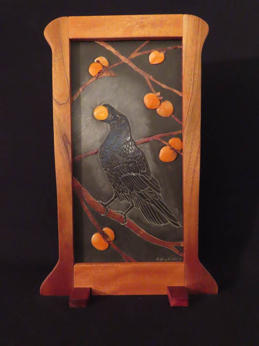 Raven Hides Among the Persimmons by Kathryn Vinson, Image 1.