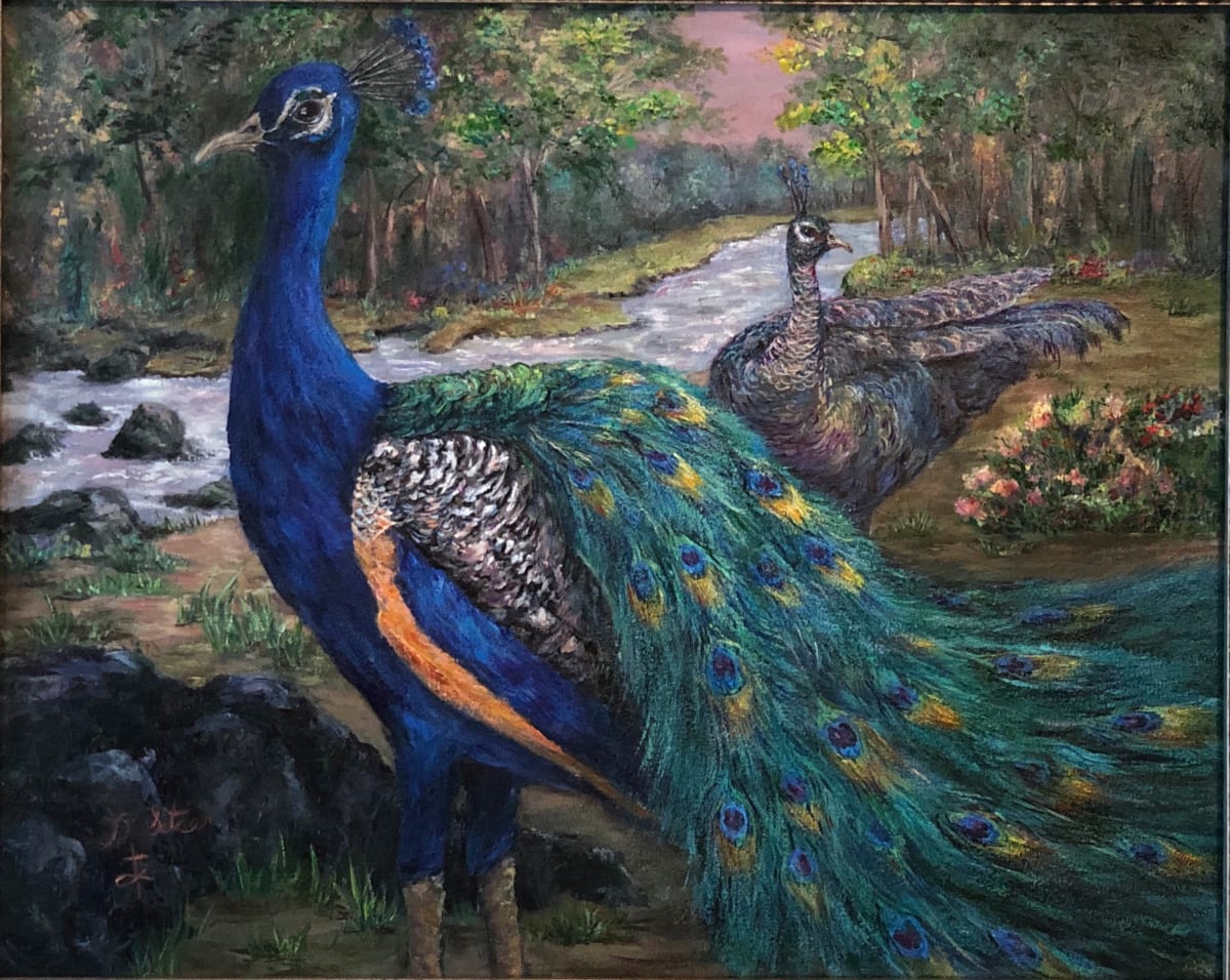 Peacock & Hen by Deborah Setser 
