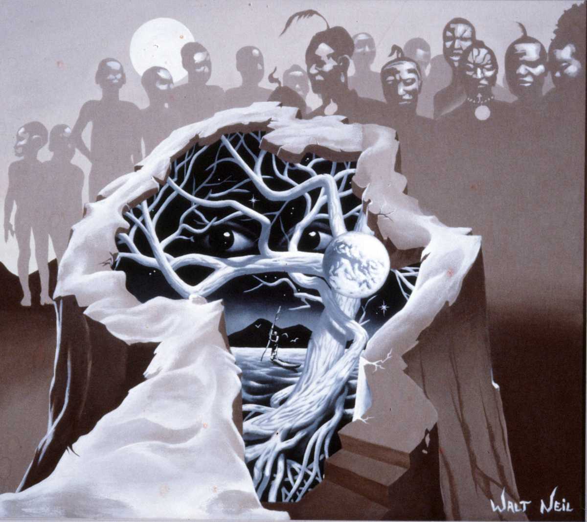 Untitled, African Portraits with Surreal Continental Face by Walt Wali Neil 