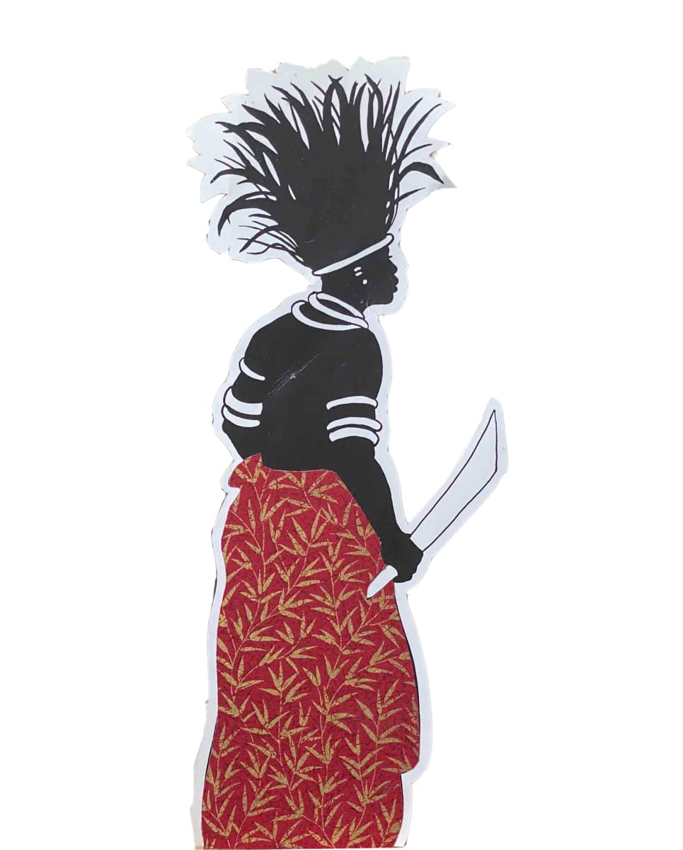 Paper Cut-Out Warrior with sword by Walt "Wali" Neil, Image 1.
