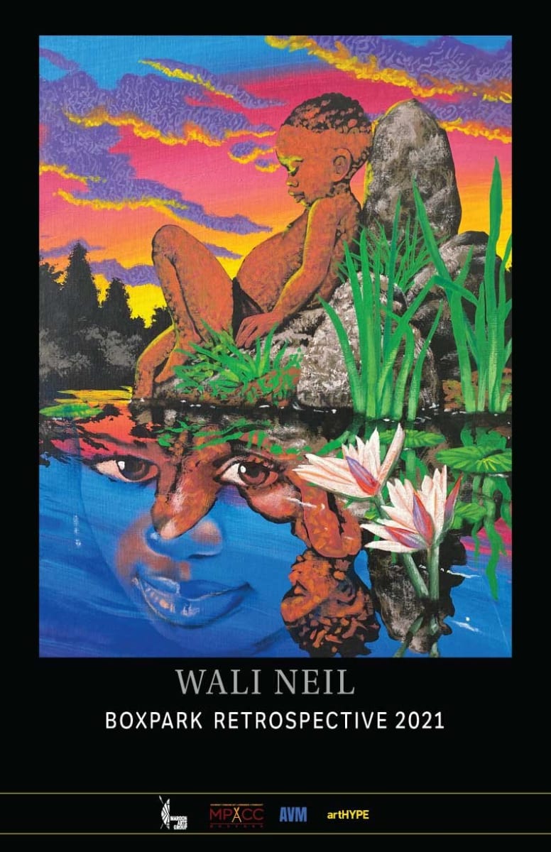 BoxPark Retrospective Poster, featuring "Reflections" Painting by Walt Wali Neil 