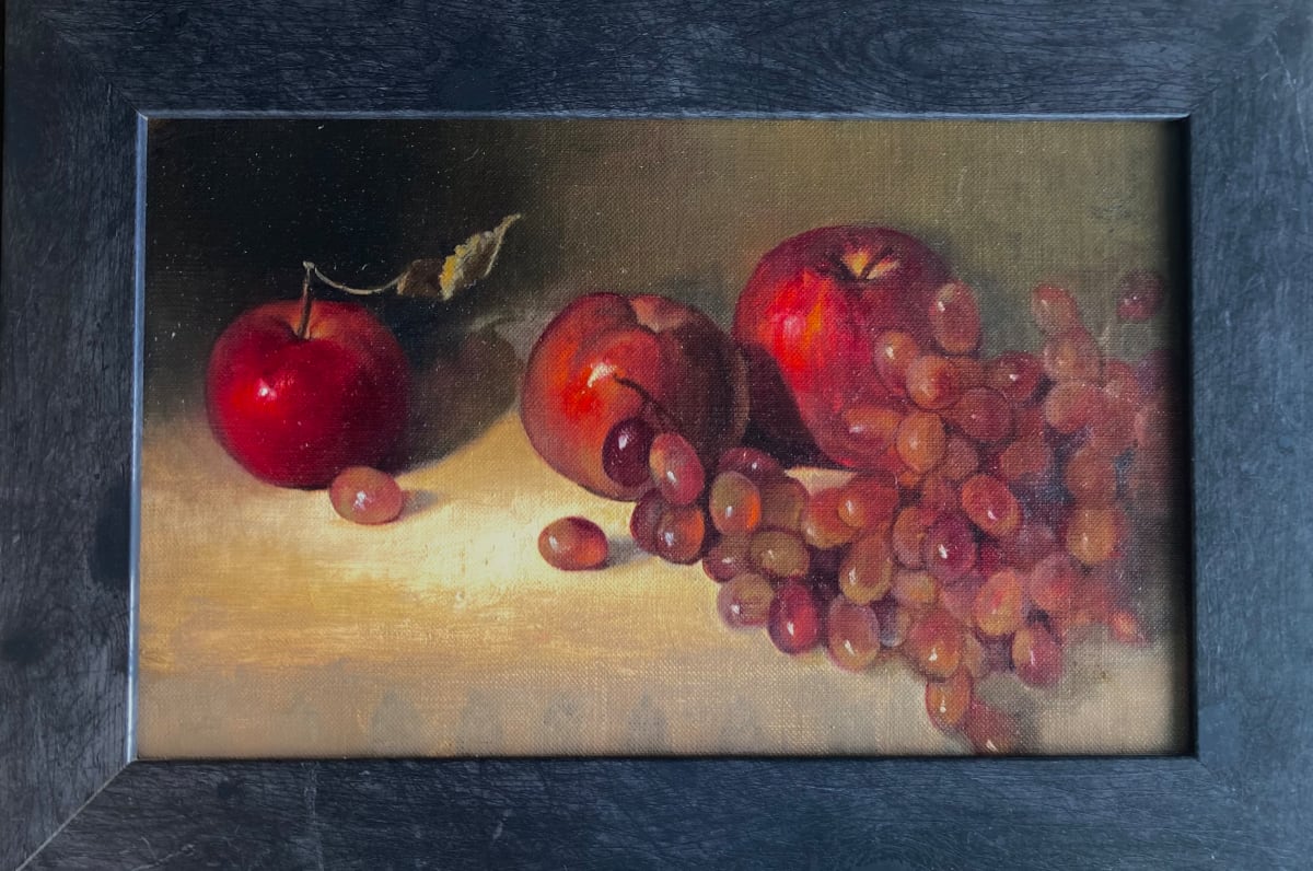 Three Apples and Grapes by jada rowland 