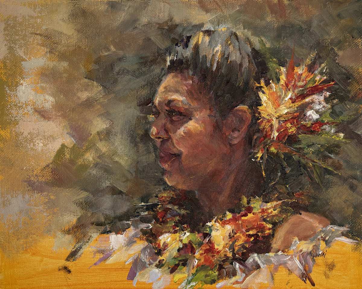 Hula Girl in Oil by Carolyn Majewski  Image: Accepted: American Impressionist Society 9th Annual AIS Impressions: Small Works Showcase