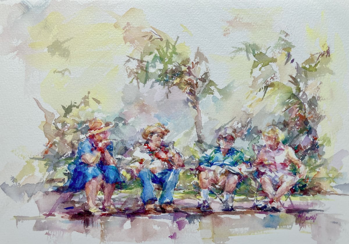 Talk Story/ Waiting for the Parade by Carolyn Majewski  Image: Accepted:  2024 HWS Members Show