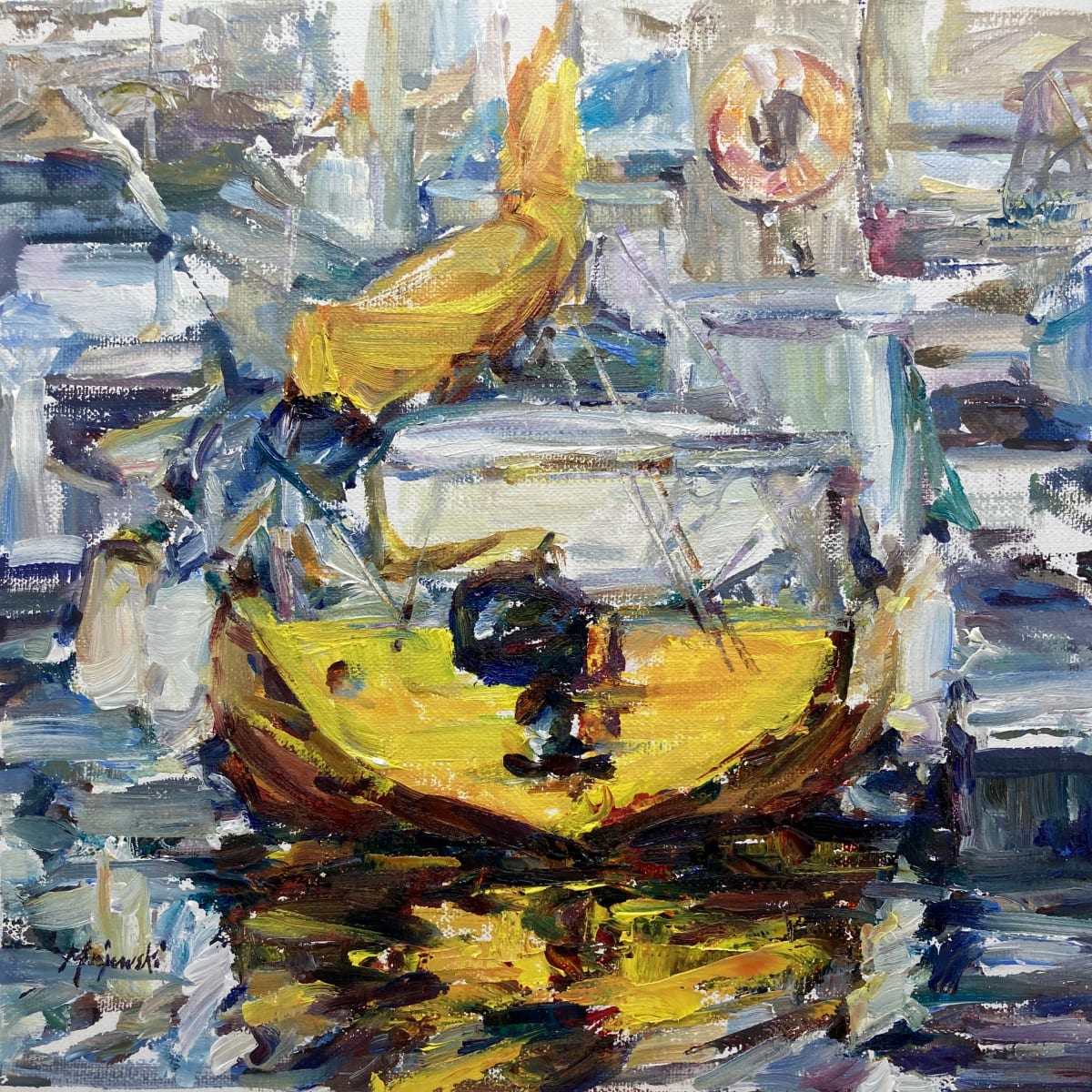 Yellow Sailboat by Carolyn Majewski 