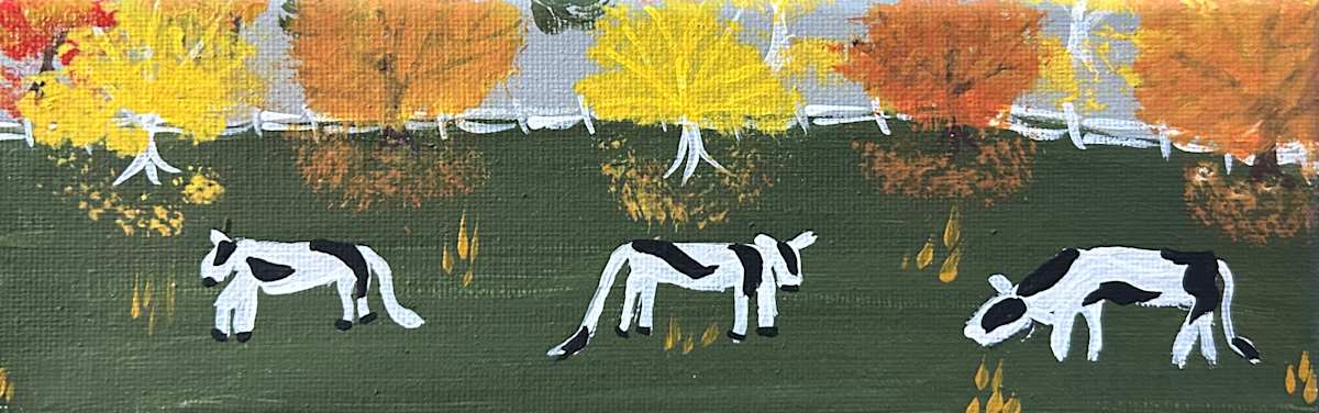 3 Cows Grazing by Lee Gray 