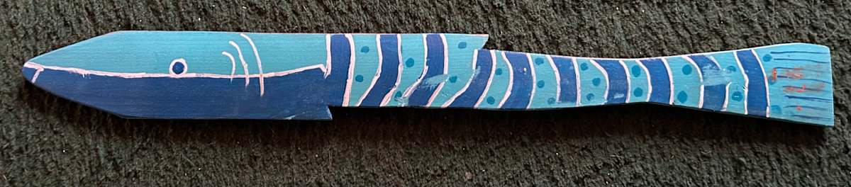 Blue,White, and Dark Blue - Fish 6 by Lee Gray, Image 1.