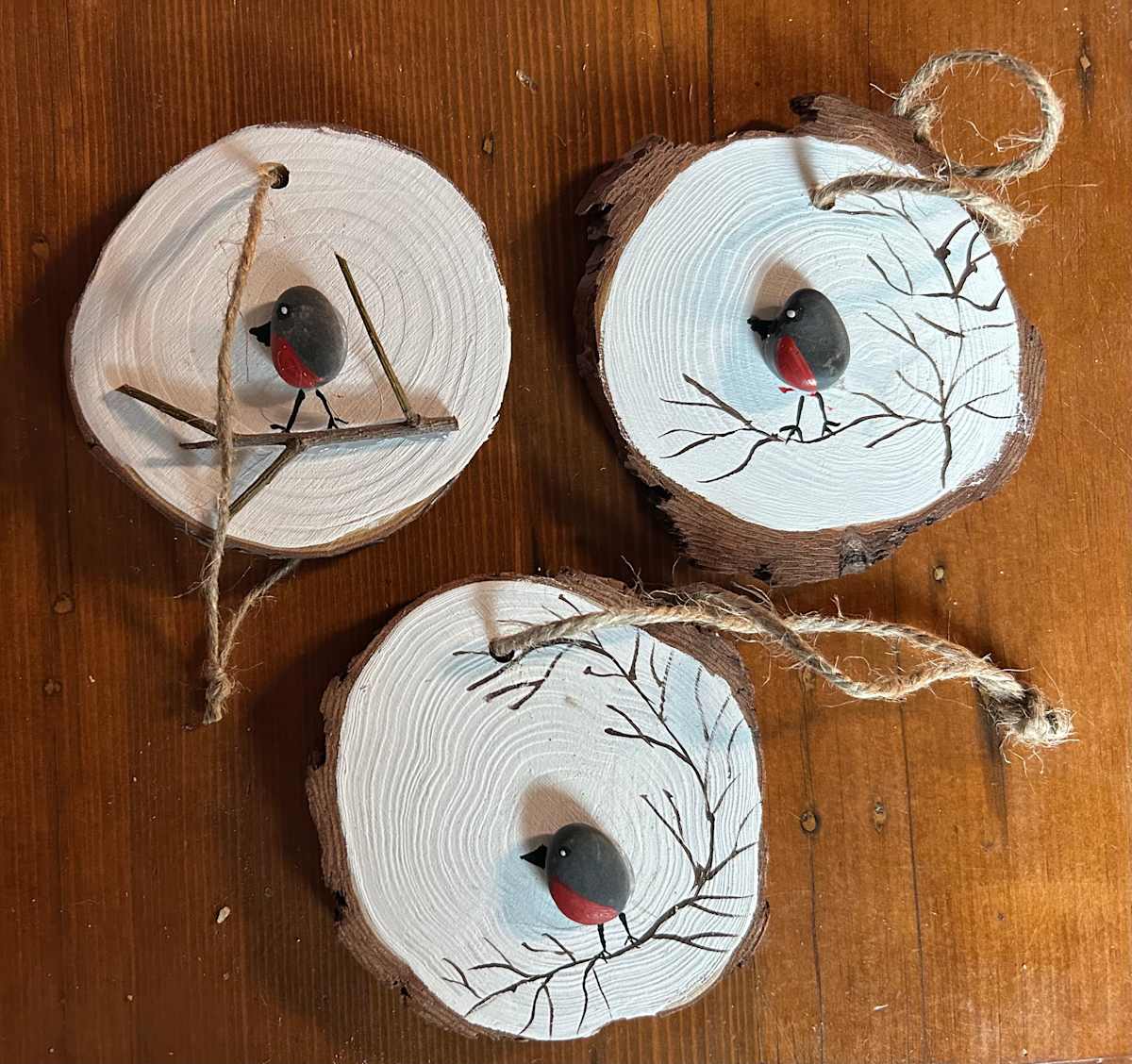 3 Dark Rust Single Bird - Wooden Block by Lee Gray 
