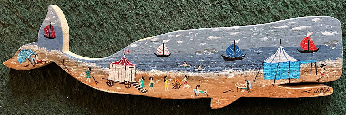 Medium Wooden Whale by Lee Gray, Image 1.
