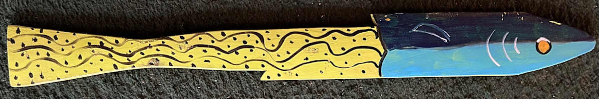 Fish #6 - Drk.Blue - Lime Green - Squiggle Lines by Lee Gray 